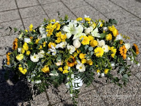 Copri-feretro bianco e giallo
