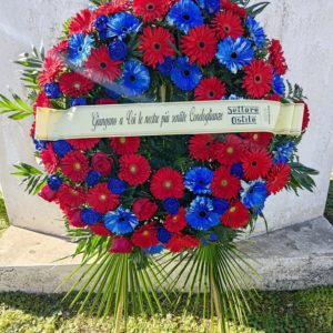 Corona di fiori funebre RossoBlu