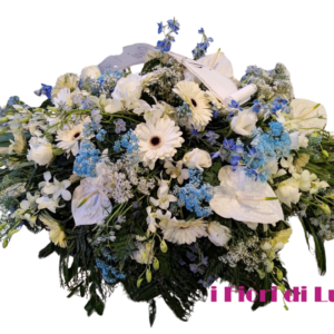 Copricassa corto - bianco e azzurro