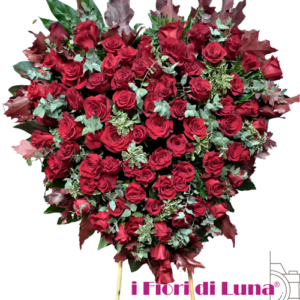 Cuscino Funebre a Cuore - Rose Rosse